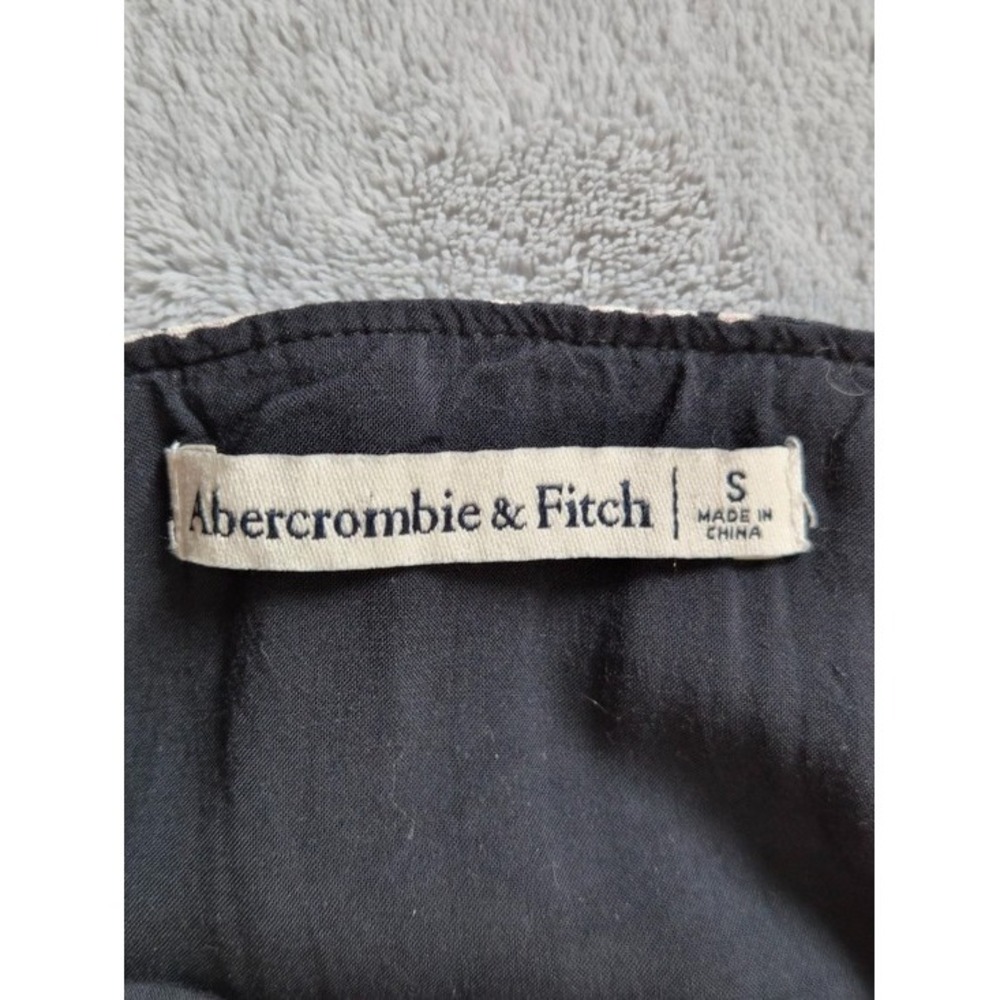 Abercrombie & Fitch Black Floral Midi Slip Dress S Viscose Side Slit Date Night - Picture 11 of 14